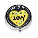 Love You with All My Heartround Pill Box 3 Compartment Round Pill Box Organizer Portable Travel Pill Box for Traveling.