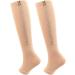 Amonida Compression Socks with Zipper - Nylon Fleshcolor Effective & Practical | L/XL - Ideal for Home Use - Buy Online on GoSupps.com