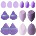 Make Up Sponge Set Triangle Makeup Powder Puff Face Sponge Powder Puff Washable Sponge Foundation Blending Beauty Sponge Beauty Makeup Sponges Blender Wet Dry Make Up Tool purple