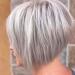 RENERSHOW Layered Bob Short Gray Wigs for Women Mixed Gray Cute Straight Pixie Bob Wig Synthetic Haircuts Grey Side Part Inverted Bob Wig Natural grey bob wig