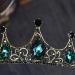 Lurrose Green Crystal Crown Tiara - Elegant Bridal Headpiece with Black Rhinestone Decor for International Shipping - Buy Online on GoSupps.com