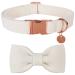 Dogwong dog collar with removable fly white pet collar dog hinge gift for girls or young dogs comfortable adjustable dog collar for small medium-sized dogs X-Large (pack of 1) white