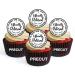 PRECUT Retirement Edible Cupcake Toppers - Officially Retired Theme Premium Thickness SWEETENED VANILLA - wafer card disc cake decorations (Pack of 24)