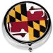 Maryland Flag Round Pill Box | 3 Compartment Portable Travel Organizer for Medicine & Vitamins - Buy Online on GoSupps.com