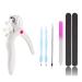 7Pcs Adjustable Acrylic Nail Clipper Tools, Stainless Steel Nail Trimmer, Nail Tip Cutter for False Nail Art Manicure with Nail File, Cuticle Pusher, Dead Skin Pusher Nail Art Tool White