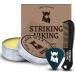 Striking Viking Mustache Wax and Comb Kit - 2 Ounce - Strong Hold Natural Beeswax - Sandalwood Scent - Men's Beard and Moustache Grooming - Buy Online on GoSupps.com