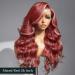 Swetcurly 26 Inch Long Wavy Synthetic Wig for Women - Natural Heat Resistant Fiber - Daily & Party Wear - Middle Part Curly Wavy - Mixed Red - Buy Online on GoSupps.com