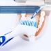 Denture Brush Set | Retainer Cleaner Toothbrush | Portable Double Bristle Head | 4Pcs (Blue Green Purple Orange) - Buy Online on GoSupps.com