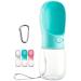 DEYACE Dog Water Bottle Portable Leak Proof Puppy Water Dispenser for Outdoor Walking Hiking Travel, 12OZ-19OZ Food Grade Plastic BPA Free Teal 12oz