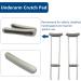 Underarm Crutch Pad Replacement - Comfort Foam Slip-on Cushion Tops - 2 Pcs Gray - Buy Online on GoSupps.com