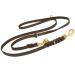 COPCOPET-fat leather line for dogs-3-way adjustable dog leash made of soft leather with carabiners & fittings made of brass-braided leash 100% handmade in Germany (2.40 m x 20mm | brown) 2.40 m x 20 mm brown