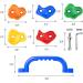 Kids Rock Climbing Holds Set - 20 Holds with 2 Safety Handles | Indoor Outdoor Rock Wall Kit with Mounting Hardware - Buy Online on GoSupps.com