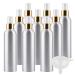 TIANZD 12 Pcs 250ml Empty Silver Aluminium Fine Mist Spray Bottle with White/Gold Metal Spray Head Refillable Travel Alu Bottles for Body Sprays Room Fragrances Perfumes Hair Garden Funnel Gold 250ml