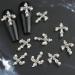 10pcs Silver Cross Nail Charms for Acrylic Nails | Retro 3D Punk Metal Nail Art Accessories | DIY Nail Decor for Women - Buy Online on GoSupps.com