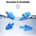 Tonmom Reusable Silicone Ear Plugs - 12 Pairs for Sleeping, Swimming, Concerts - 32dB Noise Reduction - Waterproof - Ideal for Study, Snoring, Work, and Airplanes (Blue) - Buy Online on GoSupps.com