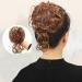 FDEETY Messy Bun Hair Piece Rubber Band Wavy Curly Hair Chignon in Hairpieces Tousled Updo Hair Bun Synthetic Hair Ponytail for Women Girls (Brilliant Brown) - Buy Online on GoSupps.com