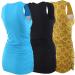 Manci Women's Nursing Maternity Top - V-Neck Ruched Waist Pajama Top - Black/Yellow/Blue - Size Large - Buy Online on GoSupps.com