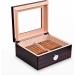 Cigar Humidor Case with Hygrometer Humidifier for 50 Cigars Handmade Cedar Wood Cigar Box Portable Travel Cigar Case for Men - Buy Online on GoSupps.com