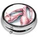 Ballet Dancer Mini Round Pill Box | 3 Compartment Travel Pill Organizer | Portable Medicine Case for Home & Office - Buy Online on GoSupps.com