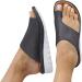 Women Orthopedic Splint Sandal Summer Soft Orthopedic Correction Leather Ring Toe Casual Bunion Slippers for Foot Correction Outdoor Sandals for Woman 5.5 Gris