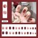 SINLOV Short Nude Red Gradient French Fake Nails Square Rose Flower False Nails Glossy Press on Nails Ballerina Acrylic Full Cover Nails for Women and Girls - Buy Online on GoSupps.com