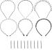 Metal Hairband Hairbands Headband 6 Pieces Black Hairband with 10 Bobby Pins Wave Men Women