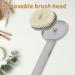 Exfoliating Shower Back Scrubber with Soap Dispenser - Long Handle Bath Brush for Deep Cleansing and Skin Exfoliation - Gray - Buy Online on GoSupps.com