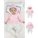 Baby Girls Snowsuit Romper with Detachable Hood, Footies, and Warm Cotton Material - Pink Winter Outfit for Newborn (9-12 Months) - Buy Online on GoSupps.com