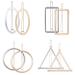 SOMIER 4 Pairs Metal Geometric Hair Clips Hollow Round Triangle Oval Rectangle Ponytail Barrettes Minimalist Gold & Silver Hair Pins