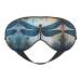 Art Blue Dragonfly Print Unisex Sleep Eye Mask Soft Comfort Eye Shade Cover for Travel/Yoga/Shift Work Black