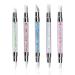 Qufiiry 5Pcs Silicone Nail Art Brush Dual Head Manicure Carving Pen Nail Art DIY Decoration Tool Nail Polish Brush Dotting Salon Tool Set