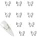 20PCS Silver Shiny 3D Butterfly Nail Charms | Rhinestone Metal Nail Art Gems for Women | Luxury DIY Nail Decoration - Buy Online on GoSupps.com