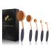 Beauty Kate Oval Makeup Brushes Set 5 Pcs Professional Oval Toothbrush Foundation Contour Concealer Eyeliner Blending Cosmetic Brushes Tool Set (Rose Gold Black) Style 5