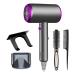 Jooayou Hair Dryer 2000W Hairdryers for Women with Holder Lightweight Ionic Blow Dryer with 3 Heat 2 Speed and Cool Button Fast Drying - Grey