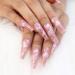 BABALAL Coffin Press on Nails Medium Fake Nails with Nail Glue Matte Glue on Nails 24pcs Ballerina Acrylic Nails with Brown Rhombus Designs Full Cover False Nails