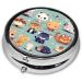 Cute Little Animals Round Pill Box | 3 Compartment Organizer | Portable Travel Pill Box for International Shipping - Buy Online on GoSupps.com