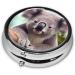 Buy Cute Koala Round Pill Organizer | 3 Compartment Travel Metal Pill Box | Stylish Portable Pill Case for Pocket & Purse - Buy Online on GoSupps.com