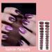 Dark Purple Cat Eye Round Press On Nails - 24pcs Medium Length Glue On False Nails for Women - Color Changing Glossy Acrylic Fake Nails - Buy Online on GoSupps.com