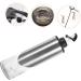 Zerodeko Glass Oil Bottle 2pcs Condiment Bottles Vegetable Oil Metal Glass Condiment Dispenser 27.5X7CMx2pcs Silverx2pcs - Buy Online on GoSupps.com