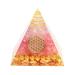 Moonstone Crystal Orgone Pyramid Ogan Crystal Energy Tower Nature Reiki Chakra Crushed Stone Jewelry Flower of Life Crystal Orgonite Pyramid Healing Chakra Pyramid (Pink)