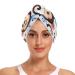 Animal Monkey Chef Cartoon Hair Towel 2 Pack Super Absorbent Hair Drying Towel Quick Dry Hair Turbans Head Towel with Button Twisty Wrap for Women Girls