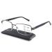 Missfive Men Premium Multifocus Reading Glasses 0 Power on Top Blue Light Blocking Far/Mid/Near Progressive Multifocal Readers Metal Frame With No Broken Spring Hinge 1.5x Blue 0x on Top_multifocus Clear Lens_gun-blue 1.5 x