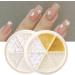 6 Grid/Wheel Jewelry Accessories Rhinestone Gold Mini Steel Beads Nail White Flower Nail Decoration Acrylic 3D(D) - Buy Online on GoSupps.com