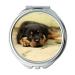 Mirror Travel Mirror Rottweiler Puppy Dog Background Thoroughbred pocket mirror portable mirror