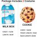 ReneeCho Couple Costume Halloween Food Cookies and Milk Carton Box Adult Men Women - Buy Online on GoSupps.com