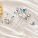 Casdre Blue Rhinestone Hair Pins - Silver Flower Bridal Hair Pieces (Pack of 3) - Buy Online on GoSupps.com