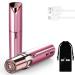 Hair remover for women overloaded via USB pain-free hair removal waterproof razor with LED light for peach flocculus fine hair chin cheek (rose madder)