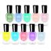 Abitzon NEW Nail Polish Set (10 Bottles) - Non-Toxic Eco-Friendly Easy Peel Off & Quick Dry Water Based Nail Polish Multicolor
