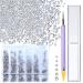 3456Pcs Crystal Rhinestones With Wax Pen Picker  Teenitor 6 Mixed Sizes Round Glass FlatBack Nail Crystals Diamonds Glue On Stones Gems Round Beads For DIY Craft Jewels Nail Face Makeup  Crystal clear