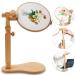 Embroidery Hoop Stand - Rotated Cross Stitch Stand Lap  Easy to Use Natural Beech Wood Embroidery Hoop Holder  Hands Free Cross Stitch Stand for Art Craft Sewing Needlework Projects Classic Embroidery Stand